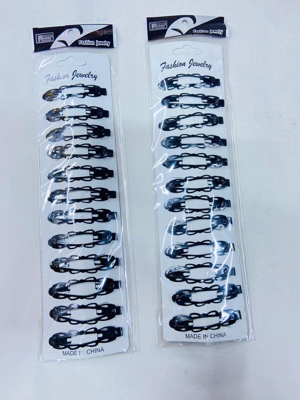 Black metal snap hair clips or tic-tac hair pins