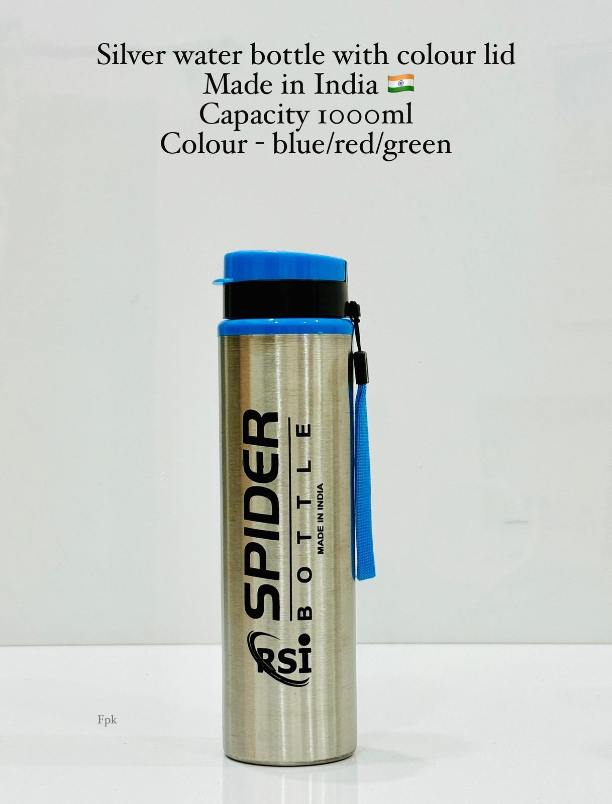 "Spider Bottle" 1000ml Silver Water Bottle by RSI