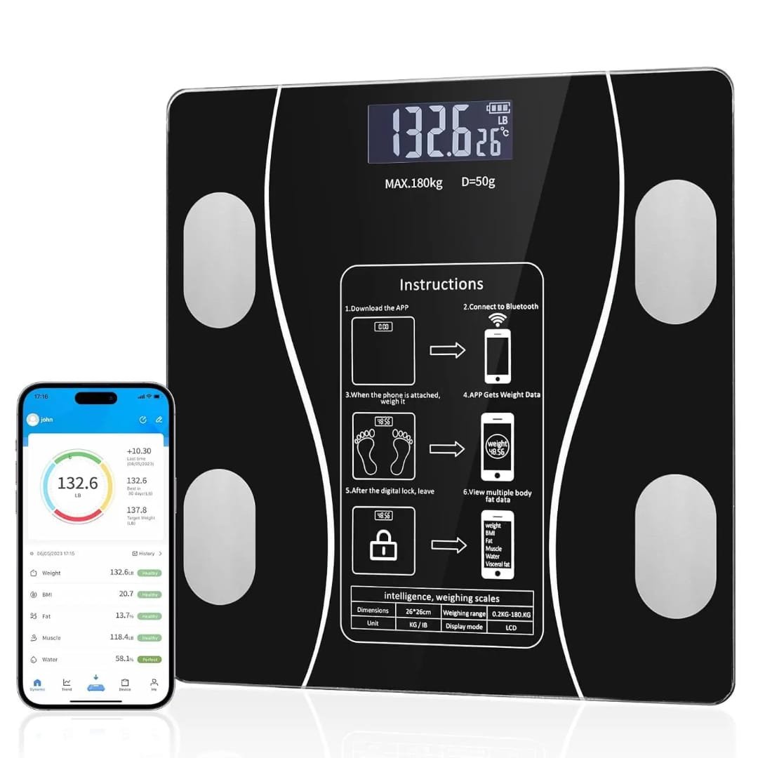 Smart Bluetooth Body Fat Scale with Mobile App Tracking