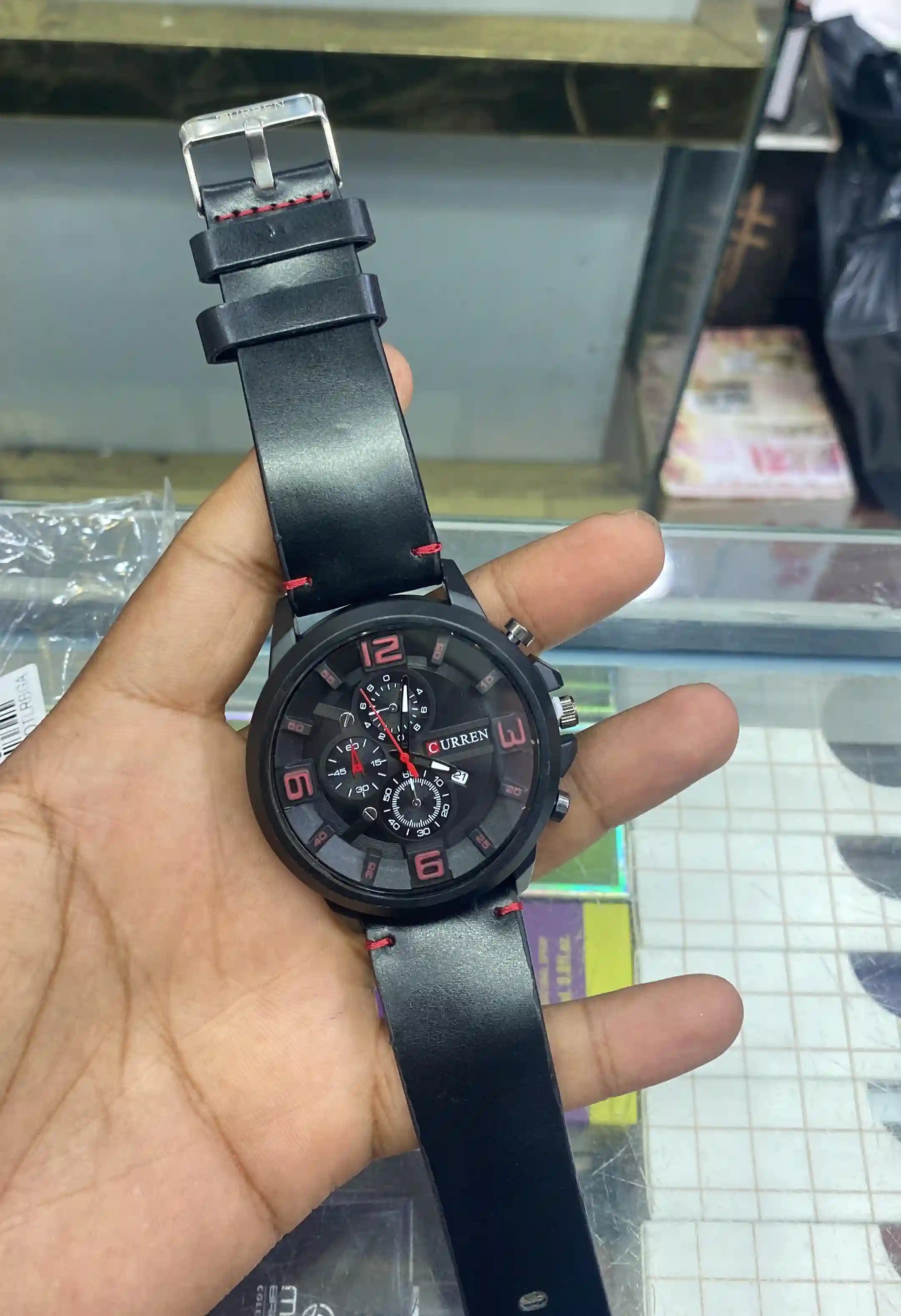 CURREN OFFICIAL LEATHER STRAP WATCHES FOR MEN