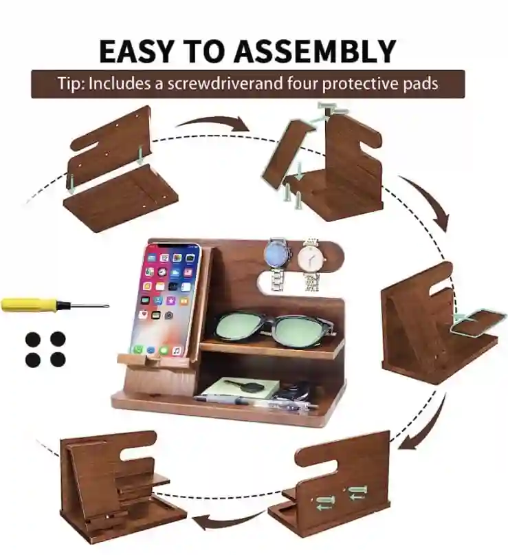 Wooden Multifunctional Accessories Holder