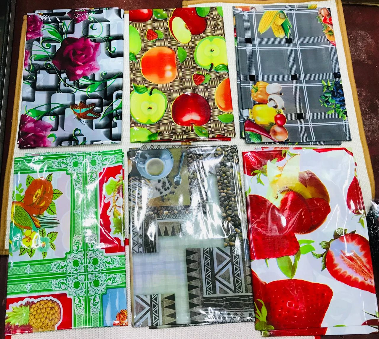 Floral & Geometric Print Waterproof PVC Tablecloths (Multi-Pack)