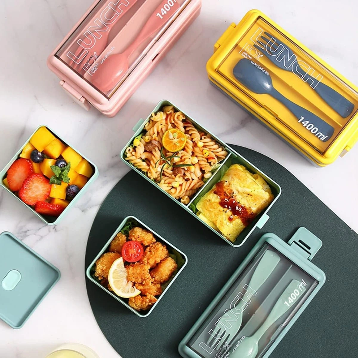1400ml Perimium quality 2layer Bento Lunch Box