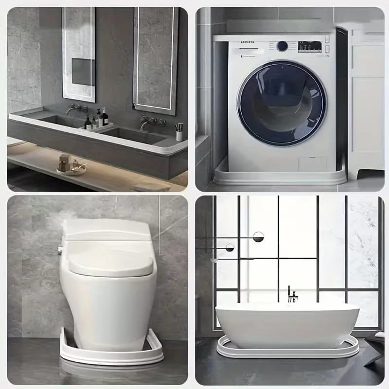 1Meter Bathroom Water Stopper Silicone Retaining Strip Water Shower Dam Flood Barrier Dry and Wet Separation Blocker