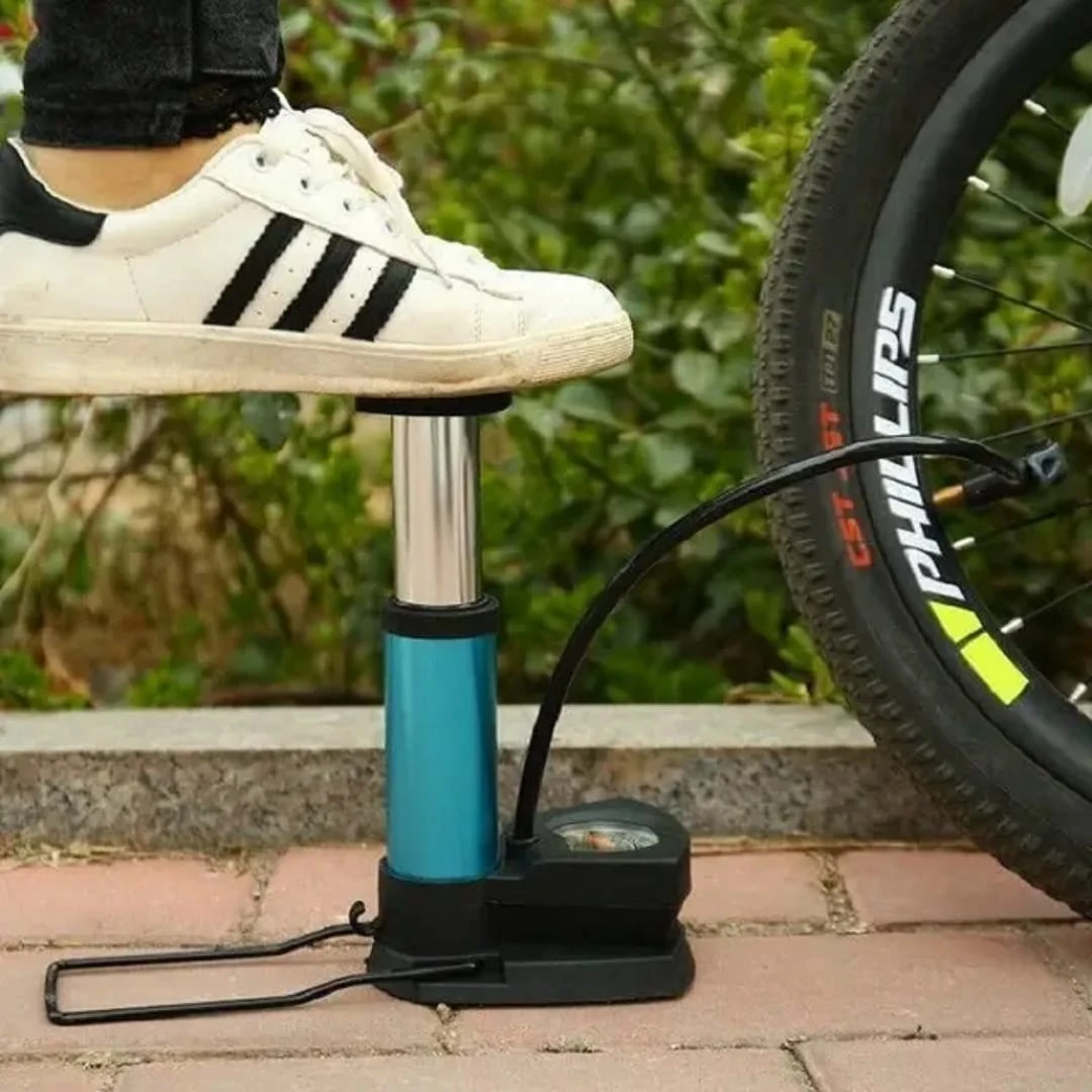 Portable High-Pressure Foot Activated Bicycle Floor Pump