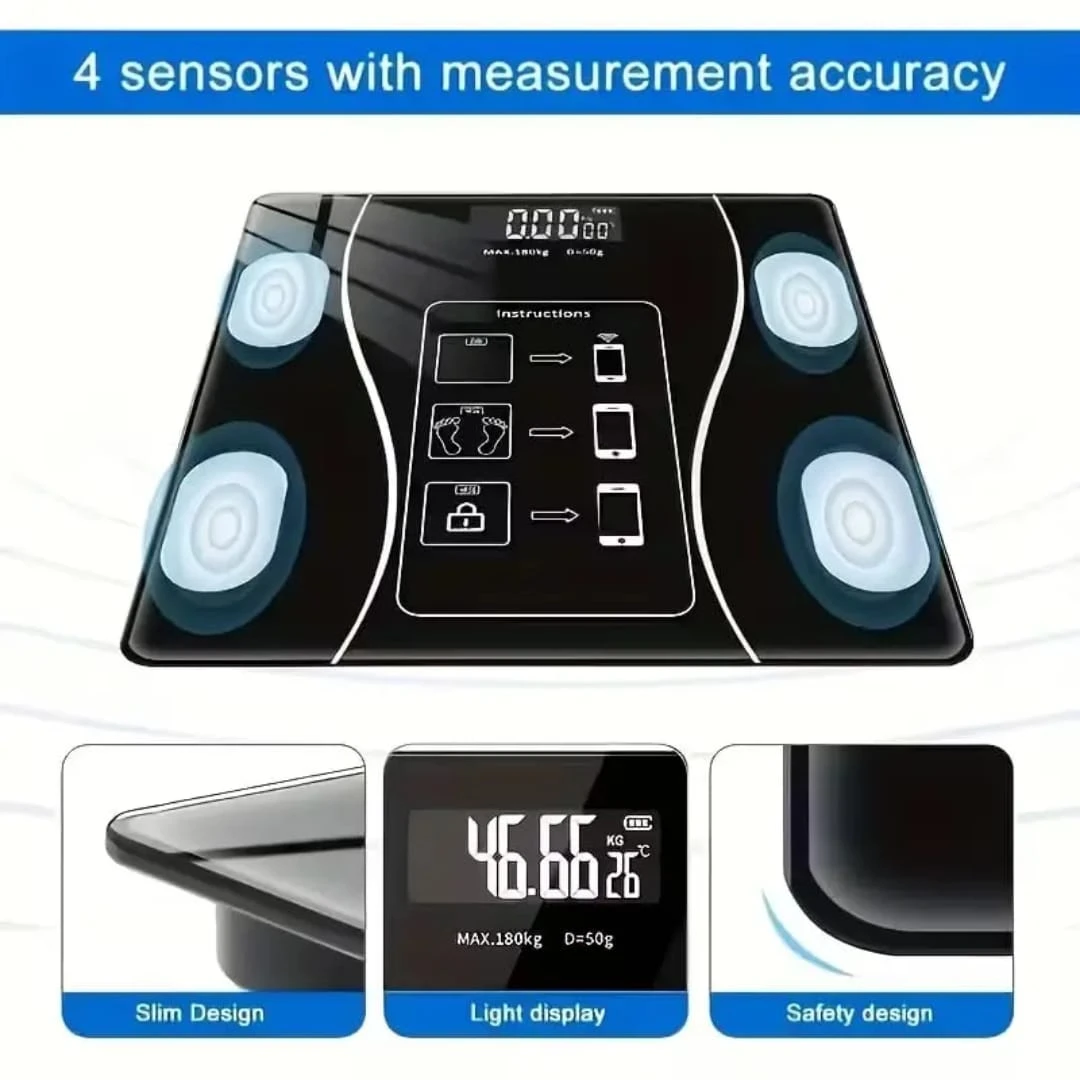 Smart Bluetooth Body Fat Scale with Mobile App Tracking