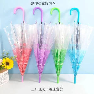 Cherry Blossom Print Transparent Umbrella