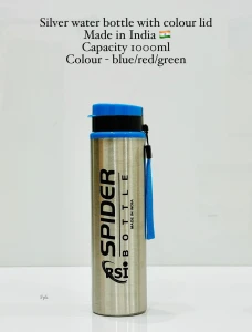 "Spider Bottle" 1000ml Silver Water Bottle by RSI