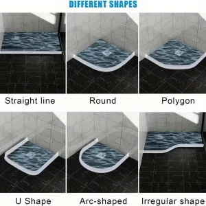 1Meter Bathroom Water Stopper Silicone Retaining Strip Water Shower Dam Flood Barrier Dry and Wet Separation Blocker